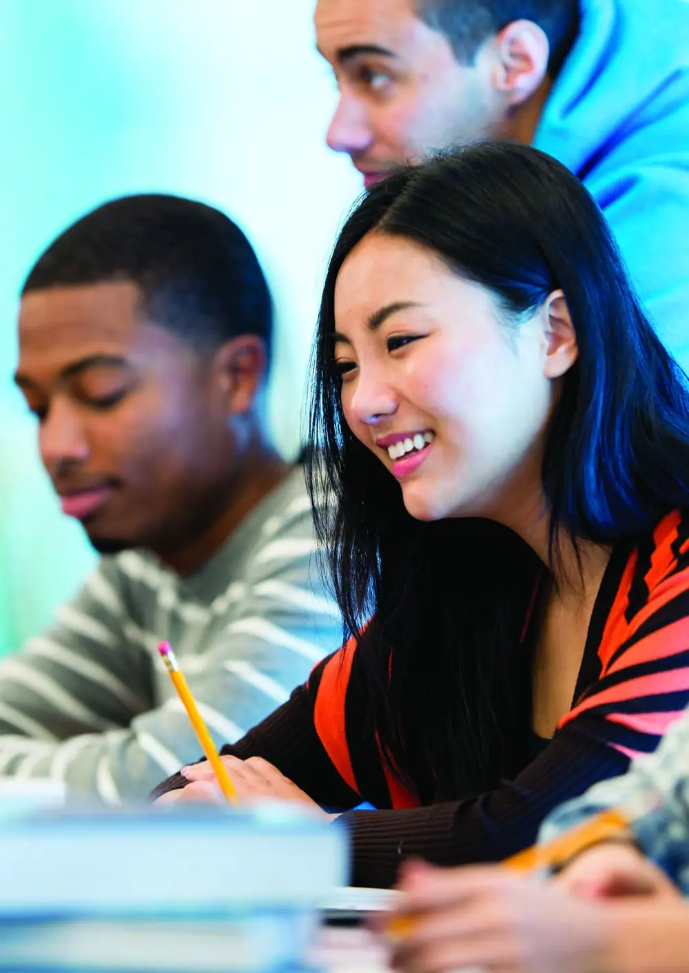 International students working together in a Richmond classroom.