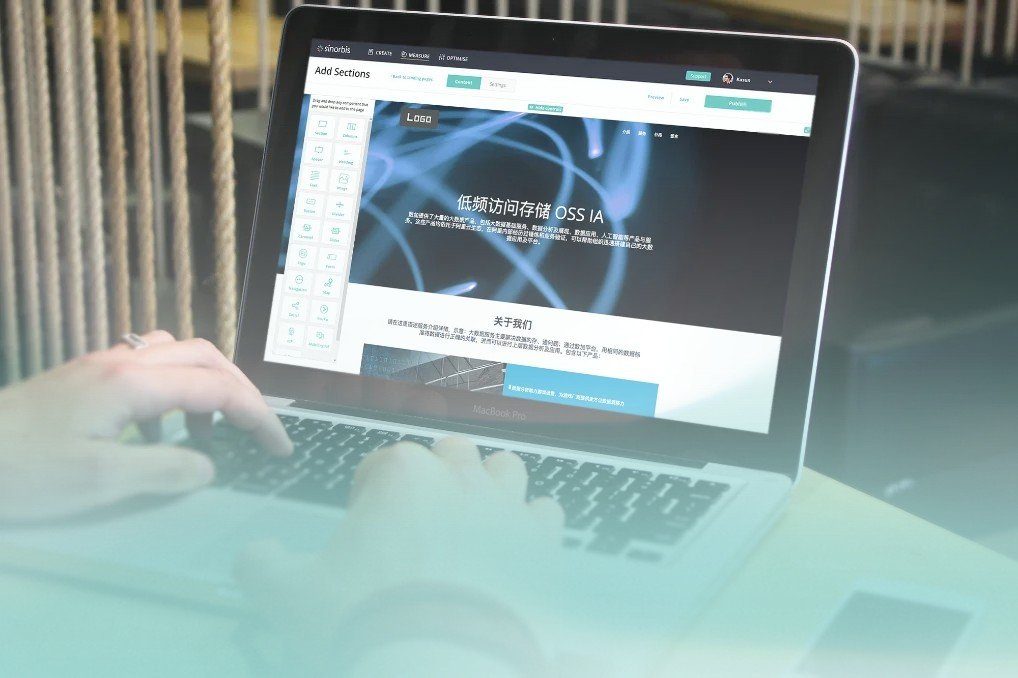 Laptop with a website on screen